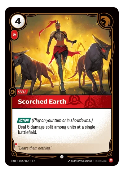 Scorched Earth RAD-6 Common Radiance Riftbound TCG Card
