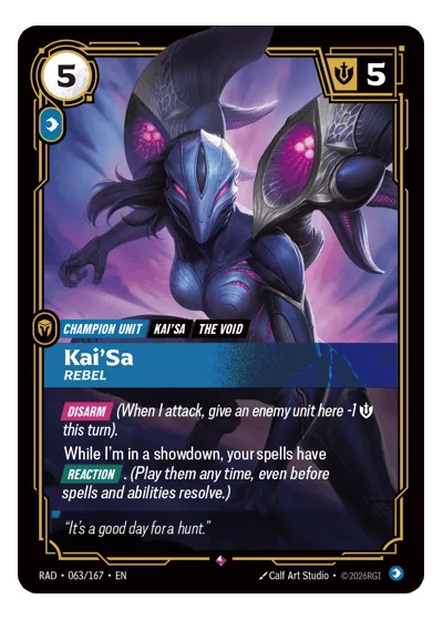 Kai'Sa, Rebel RAD-63 Riftbound TCG