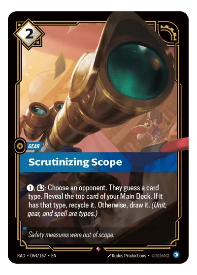 Scrutinizing Scope RAD-64 Rare Radiance Riftbound TCG Card