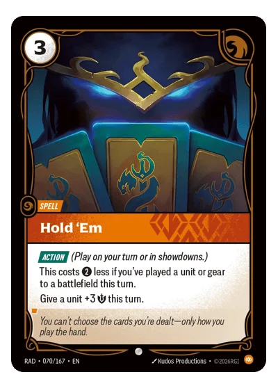 Hold 'Em RAD-70 Common Radiance Riftbound TCG Card