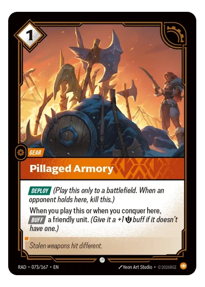 Pillaged Armory RAD-73 Riftbound TCG