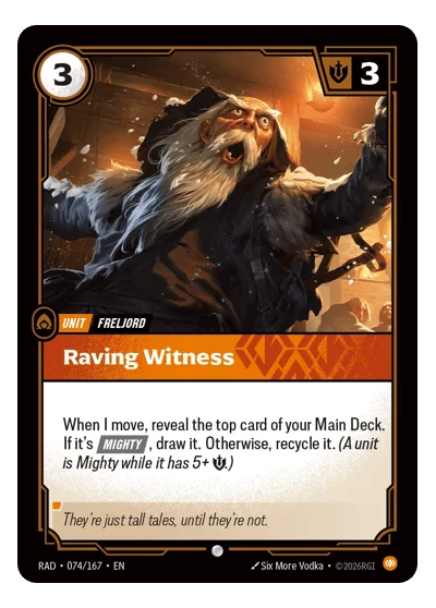 Raving Witness RAD-74 Riftbound TCG