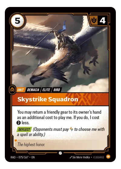 Skystrike Squadron RAD-75 Common Radiance Riftbound TCG Card