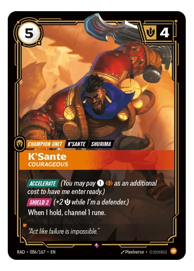 K'Sante, Courageous RAD-86 Riftbound TCG