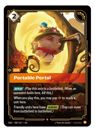Portable Portal RAD-87 Rare Radiance Riftbound TCG Card