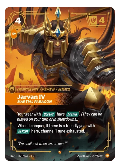Jarvan IV, Martial Paragon RAD-91 Riftbound TCG