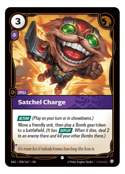 Satchel Charge RAD-96 Common Radiance Riftbound TCG Card