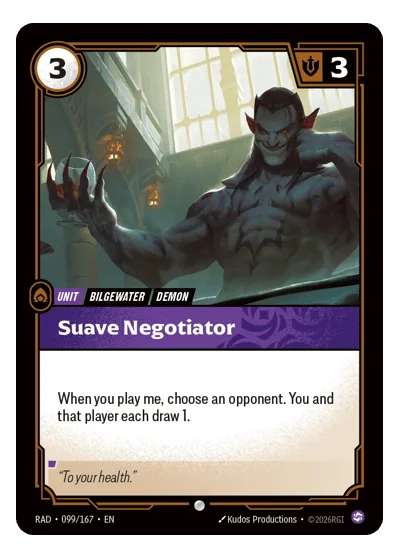 Suave Negotiator RAD-99 Common Radiance Riftbound TCG Card