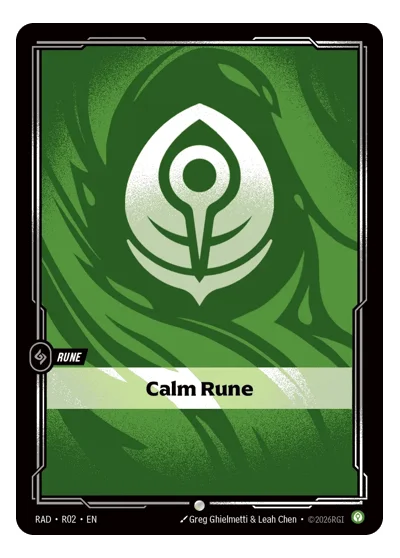 Calm Rune RAD-R02 Riftbound TCG
