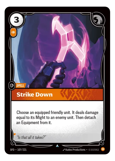 Strike Down SPF-107 Uncommon Spiritforged Riftbound TCG Card