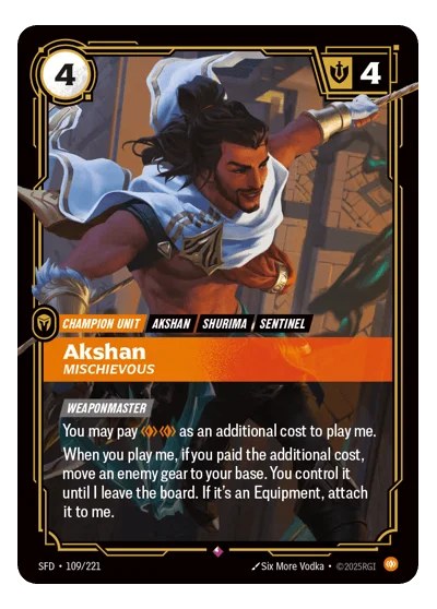 Akshan, Mischievous SPF-109 Riftbound TCG