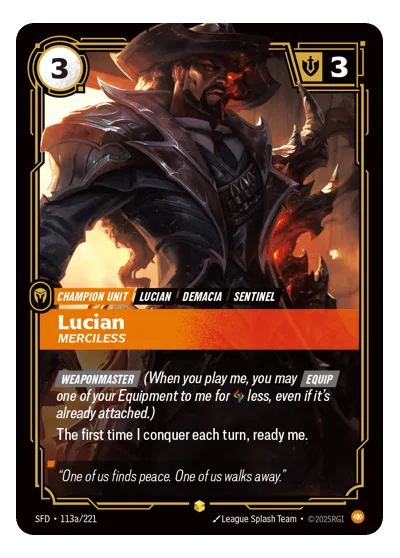 Lucian, Merciless SPF-113a Riftbound TCG
