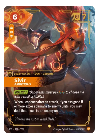 Sivir, Ambitious SPF-120a Riftbound Chase Card