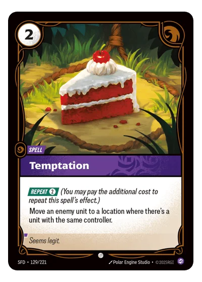 Temptation SPF-129 Common Spiritforged Riftbound TCG Card