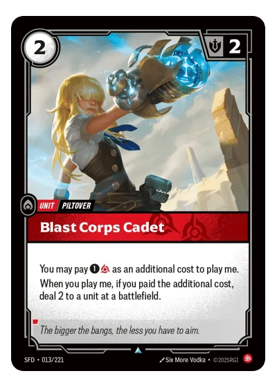 Blast Corps Cadet SPF-13 Riftbound TCG