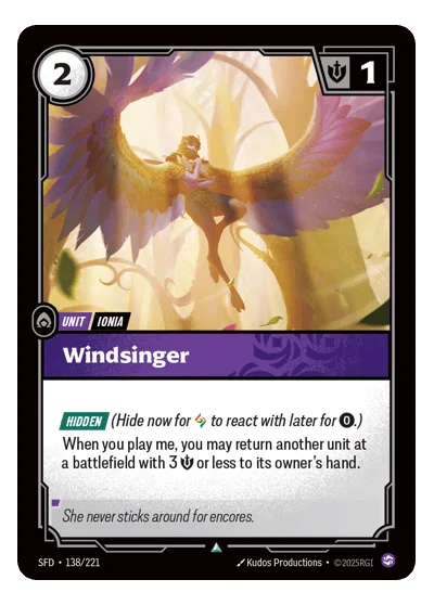 Windsinger SPF-138 Uncommon Spiritforged Riftbound TCG Card
