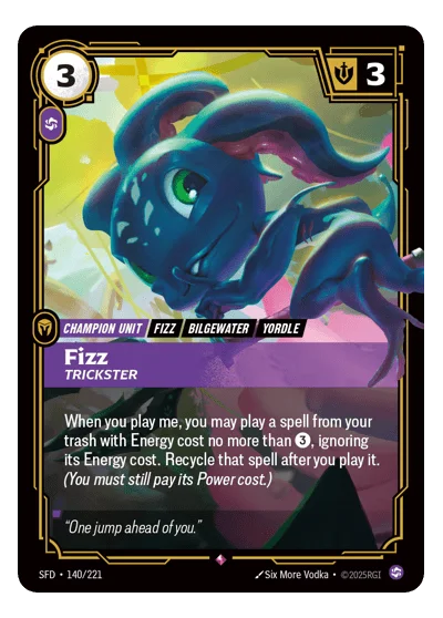 Fizz, Trickster SPF-140 Rare Spiritforged Riftbound TCG Card