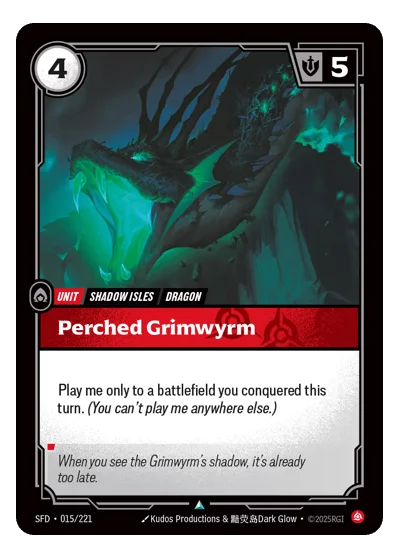 Perched Grimwyrm SPF-15 Riftbound TCG