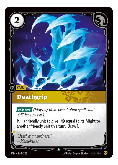 Deathgrip SPF-163 Uncommon Spiritforged Riftbound TCG Card