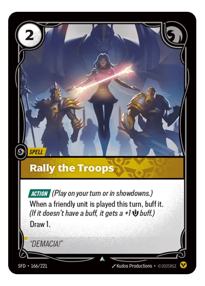 Rally The Troops SPF-166 Uncommon Spiritforged Riftbound TCG Card