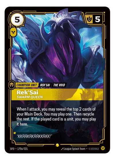 Rek'sai, Swarm Queen SPF-170a Riftbound Chase Card