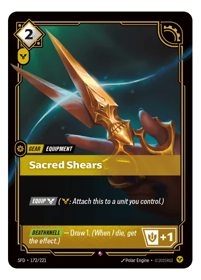 Sacred Shears SPF-172 Rare Spiritforged Riftbound TCG Card