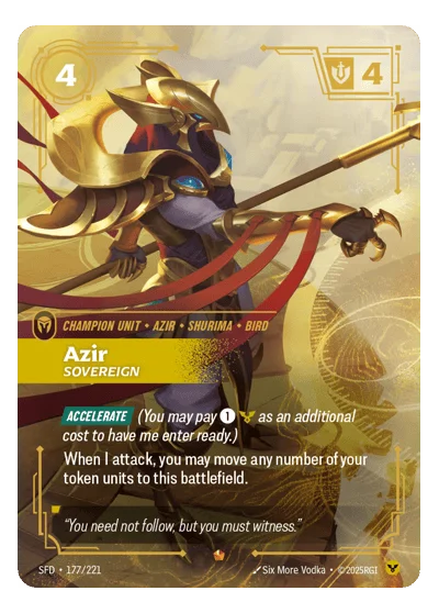 Azir, Sovereign SPF-177 Riftbound Chase Card