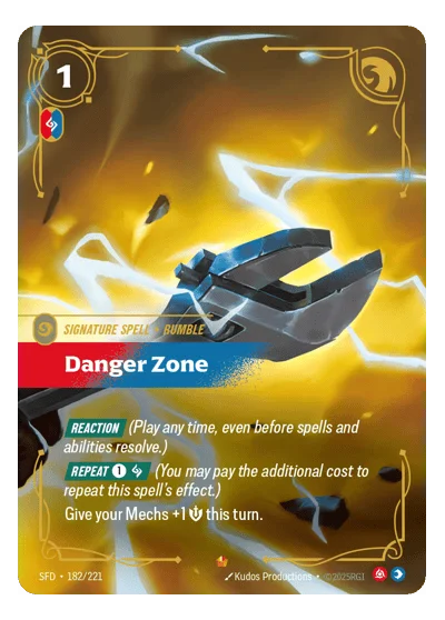 Danger Zone SPF-182 Epic Spiritforged Riftbound TCG Card