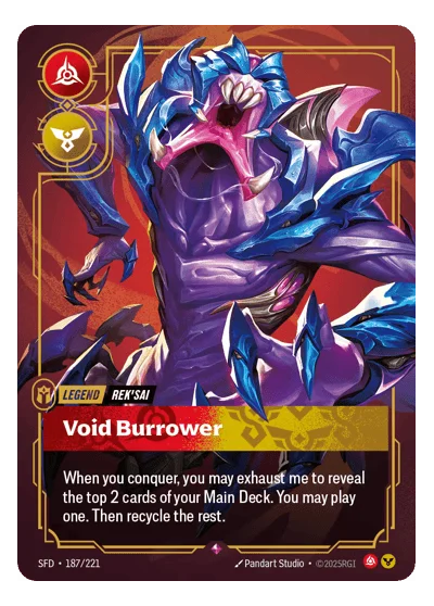 Void Burrower SPF-187 Rare Spiritforged Riftbound TCG Card