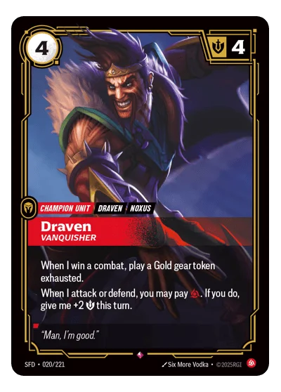 Draven, Vanquisher SPF-20 Riftbound TCG