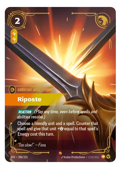 Riposte SPF-206 Epic Spiritforged Riftbound TCG Card