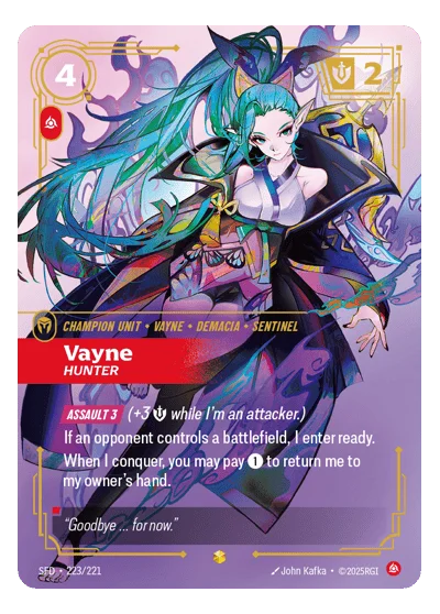 Vayne, Hunter SPF-223 Riftbound Chase Card