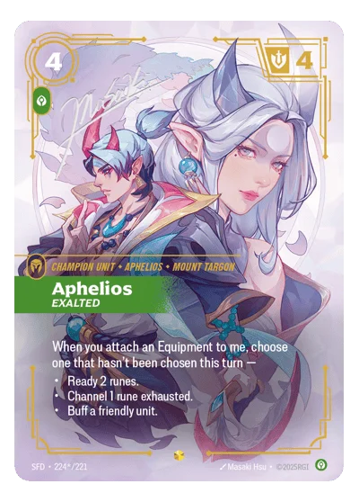 Aphelios, Exalted SPF-224* Riftbound Chase Card