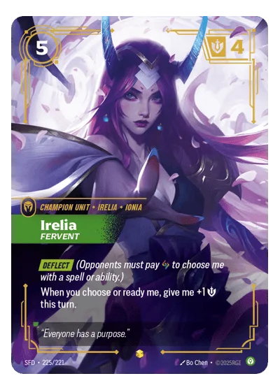 Irelia, Fervent SPF-225 Riftbound Chase Card