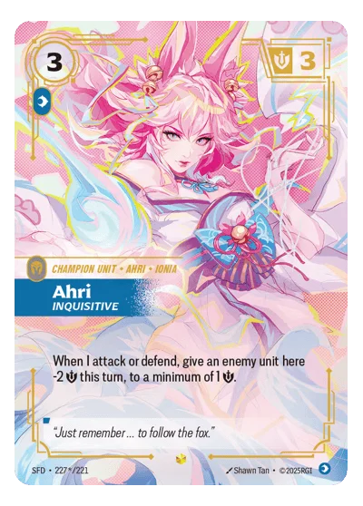 Ahri, Inquisitive SPF-227* Riftbound Chase Card