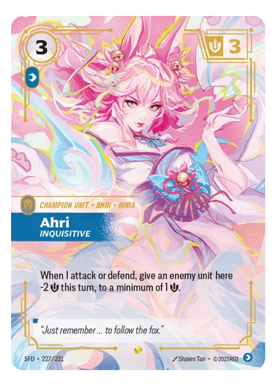Ahri, Inquisitive SPF-227 Riftbound Chase Card