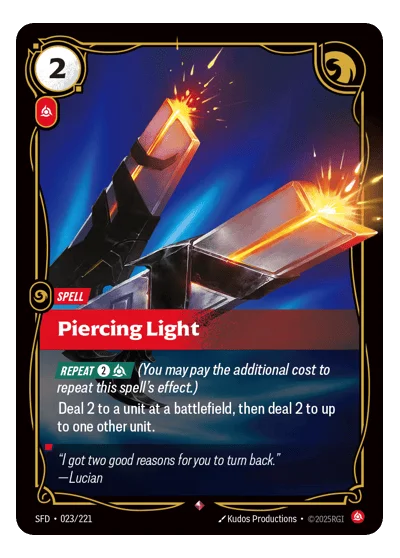 Piercing Light SPF-23 Rare Spiritforged Riftbound TCG Card
