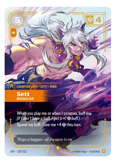 Sett, Brawler SPF-232 Overnumbered Spiritforged Riftbound TCG Card