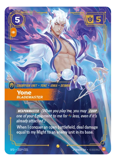 Yone, Blademaster SPF-233* Riftbound Chase Card