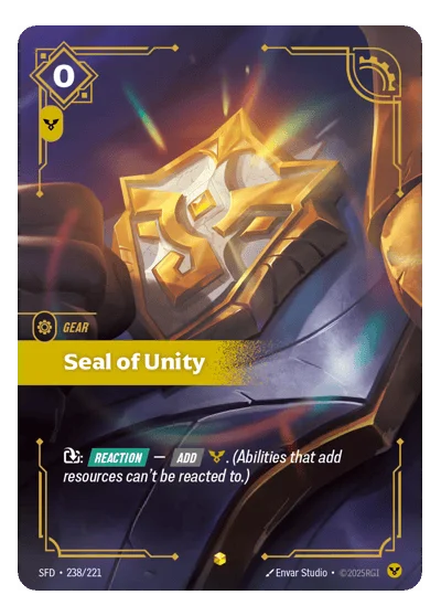 Seal Of Unity SPF-238 Riftbound Chase Card