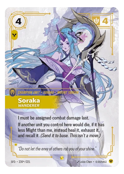 Soraka, Wanderer SPF-239* Riftbound Chase Card