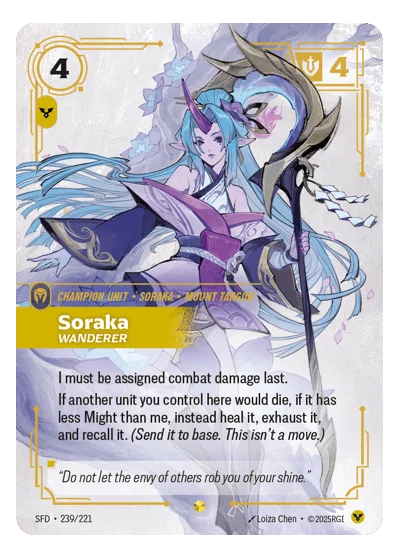 Soraka, Wanderer SPF-239 Riftbound Chase Card