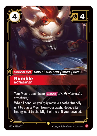 Rumble, Hotheaded SPF-26a Riftbound TCG