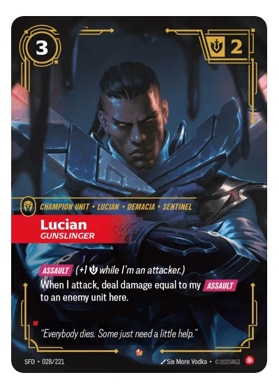 Lucian, Gunslinger SPF-28 Riftbound TCG