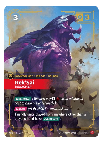 Rek'sai, Breacher SPF-29 Riftbound Chase Card