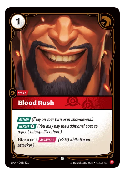 Blood Rush SPF-3 Common Spiritforged Riftbound TCG Card