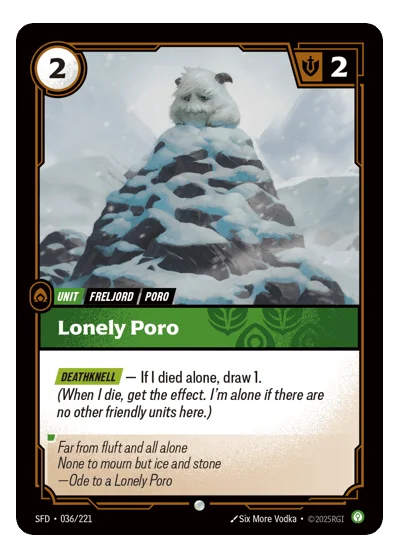 Lonely Poro SPF-36 Common Spiritforged Riftbound TCG Card