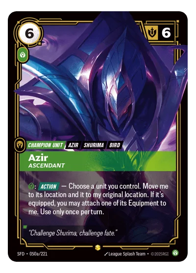 Azir, Ascendant SPF-50a Riftbound TCG
