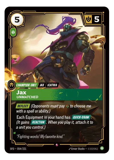 Jax, Unmatched SPF-54 Riftbound TCG