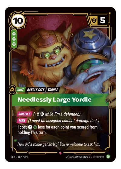 Needlessly Large Yordle SPF-55 Rare Spiritforged Riftbound TCG Card
